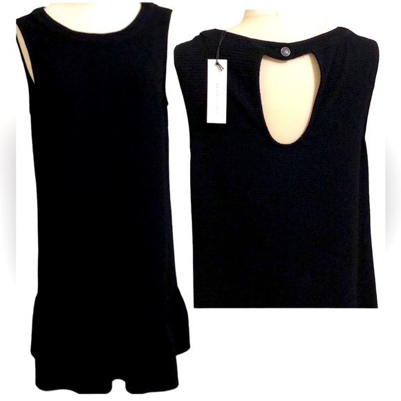 New WAVERLY GRAY Womens LBD Cut Out Back Ruffle Bottom Mini Dress Black Medium - Picture 1 of 9